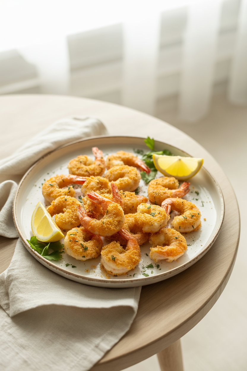 Crispy Baked Shrimp – Crunchy, Golden & Absolutely Delicious! 1 a beautifully styled overhead shot of a 9dnhE8ZoQlyhRSUvvYUFqg uZ2UYqHfSaqSA1jEJlskvw