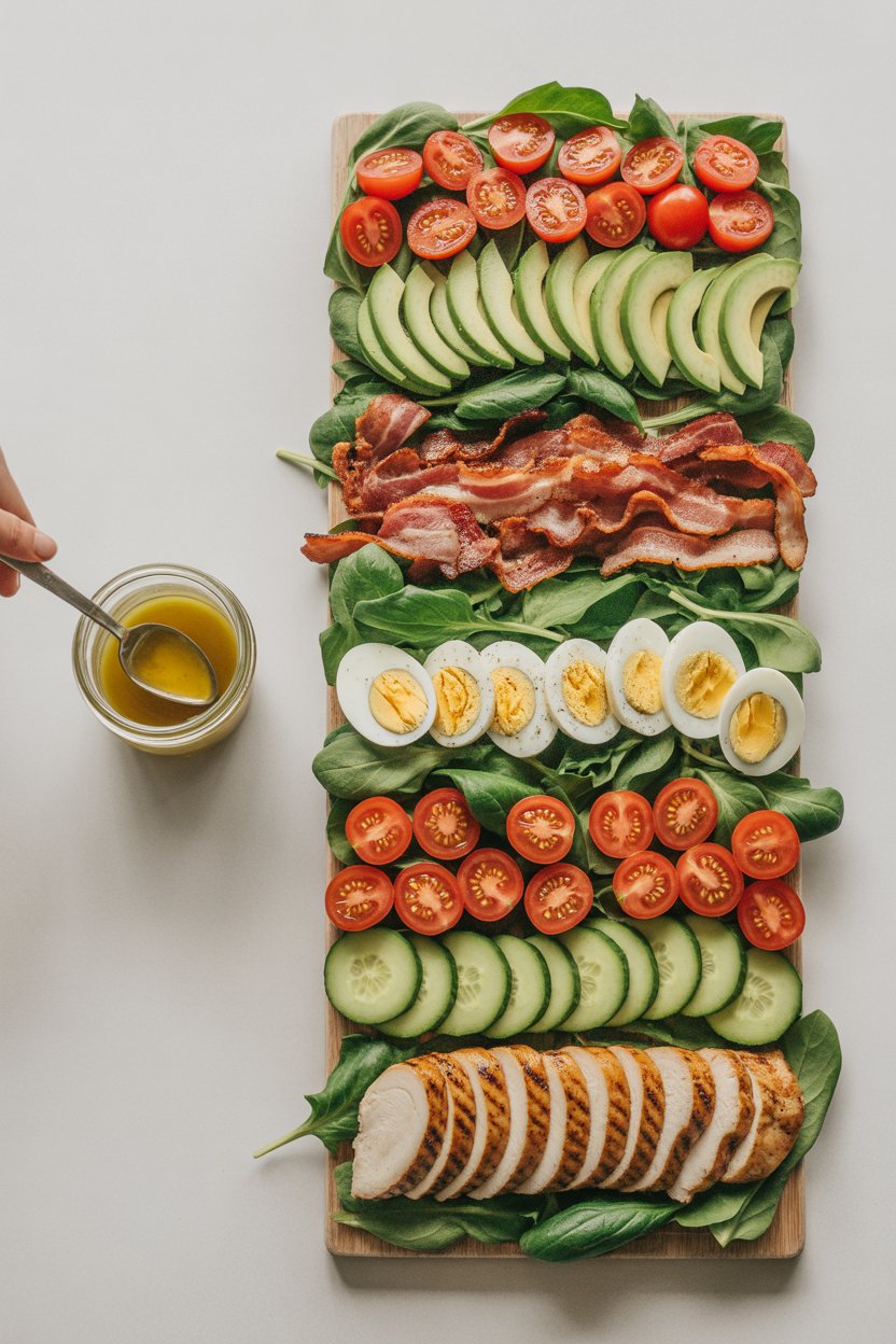 Paleo Grilled Chicken Cobb Salad 4 a clean vertical flat lay of a deconstru X3vX LZ6QeGsfFFWwQOY0A mZI6KZYuSwKGv4lMI9 hZQ 2