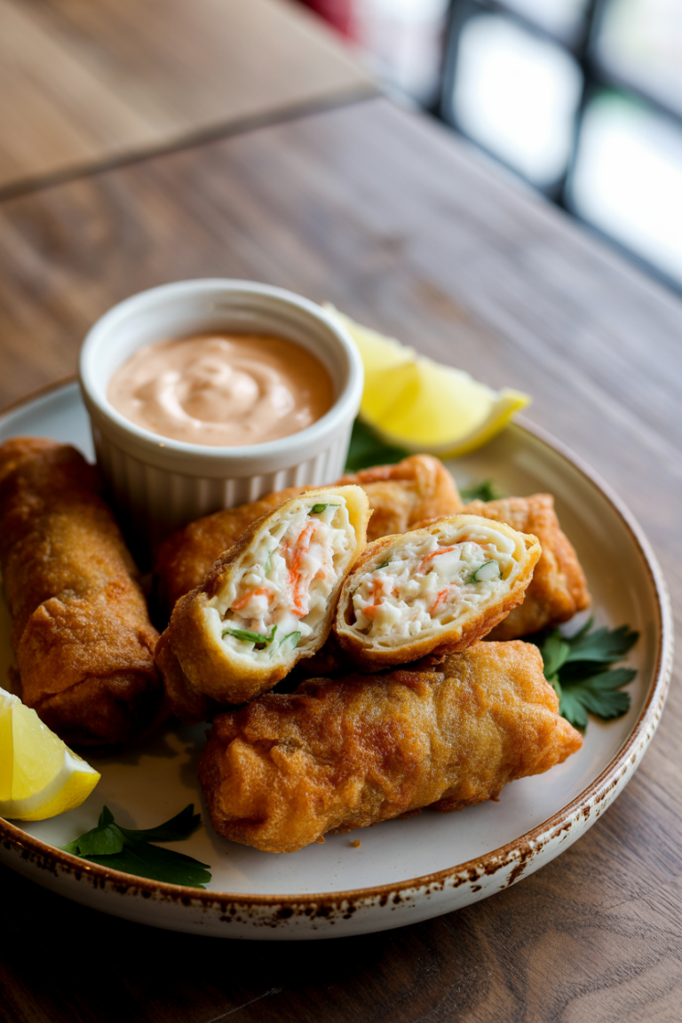 Crispy Crab Cake Egg Rolls – Crunchy, Savory & Totally Irresistible!