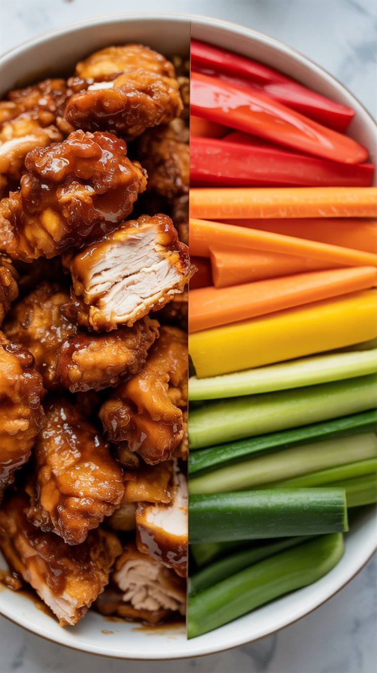 Bang Bang Chicken Bowl: A Flavor Explosion for Beginner Cooks 2 a close up vertical image of a bowl