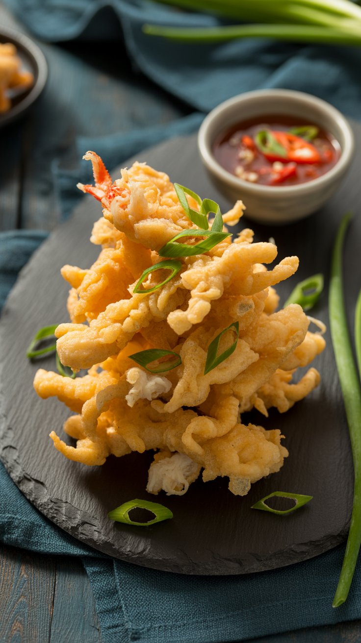 Crab Crunchies Snack: The Ultimate Guide to Making Delicious Seafood Treats 4 a golden stack of fried crab crunchies