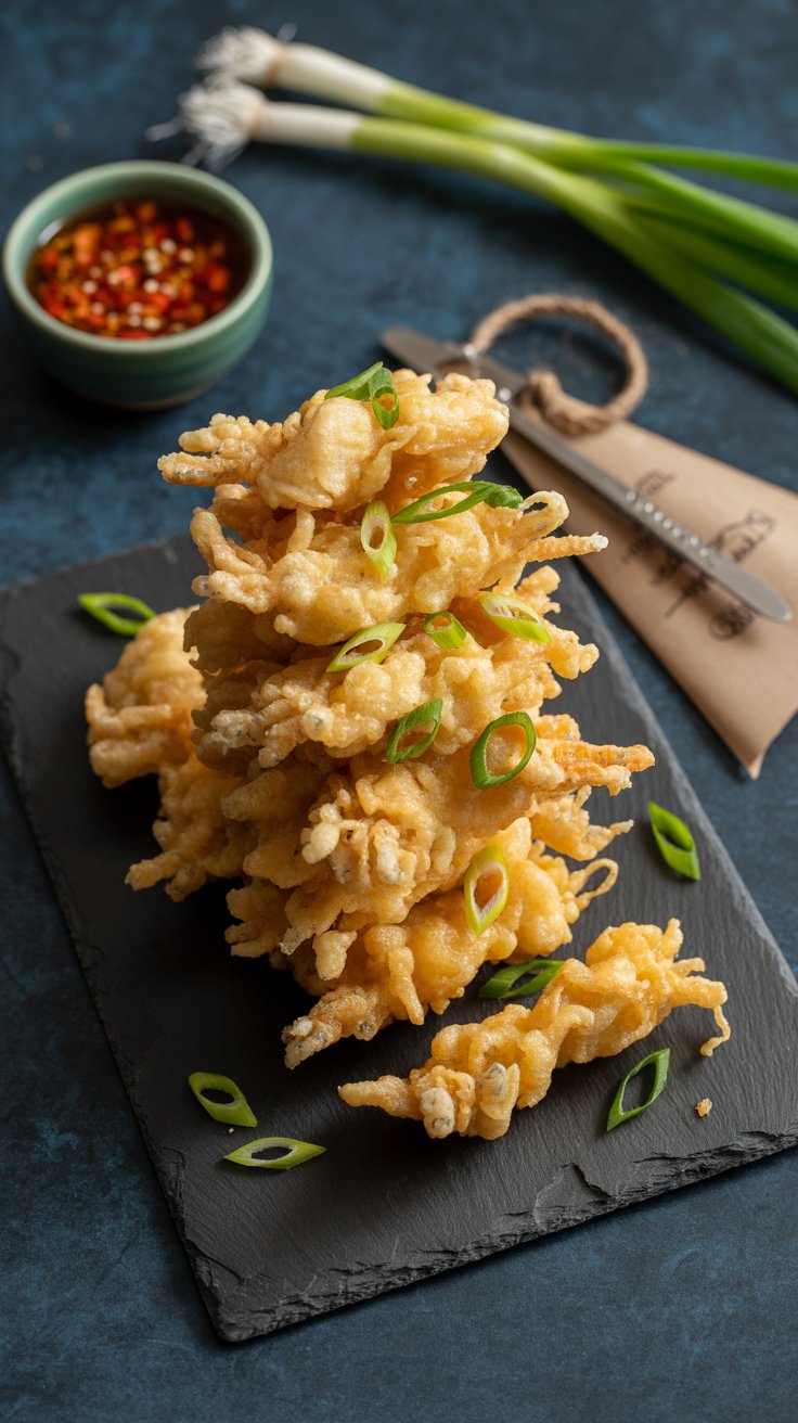 Crab Crunchies Snack: The Ultimate Guide to Making Delicious Seafood Treats 5 a golden stack of fried crab crunchies