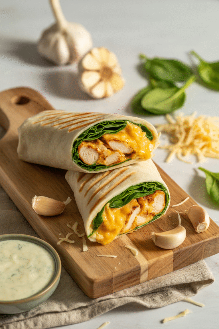 Cheesy Garlic Chicken Wraps: A Flavor-Packed Comfort Meal You’ll Crave