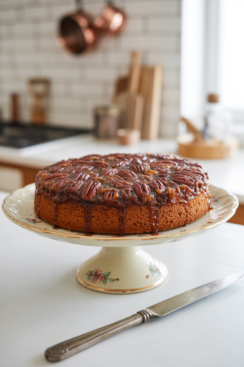 a photograph of a freshly baked pecan