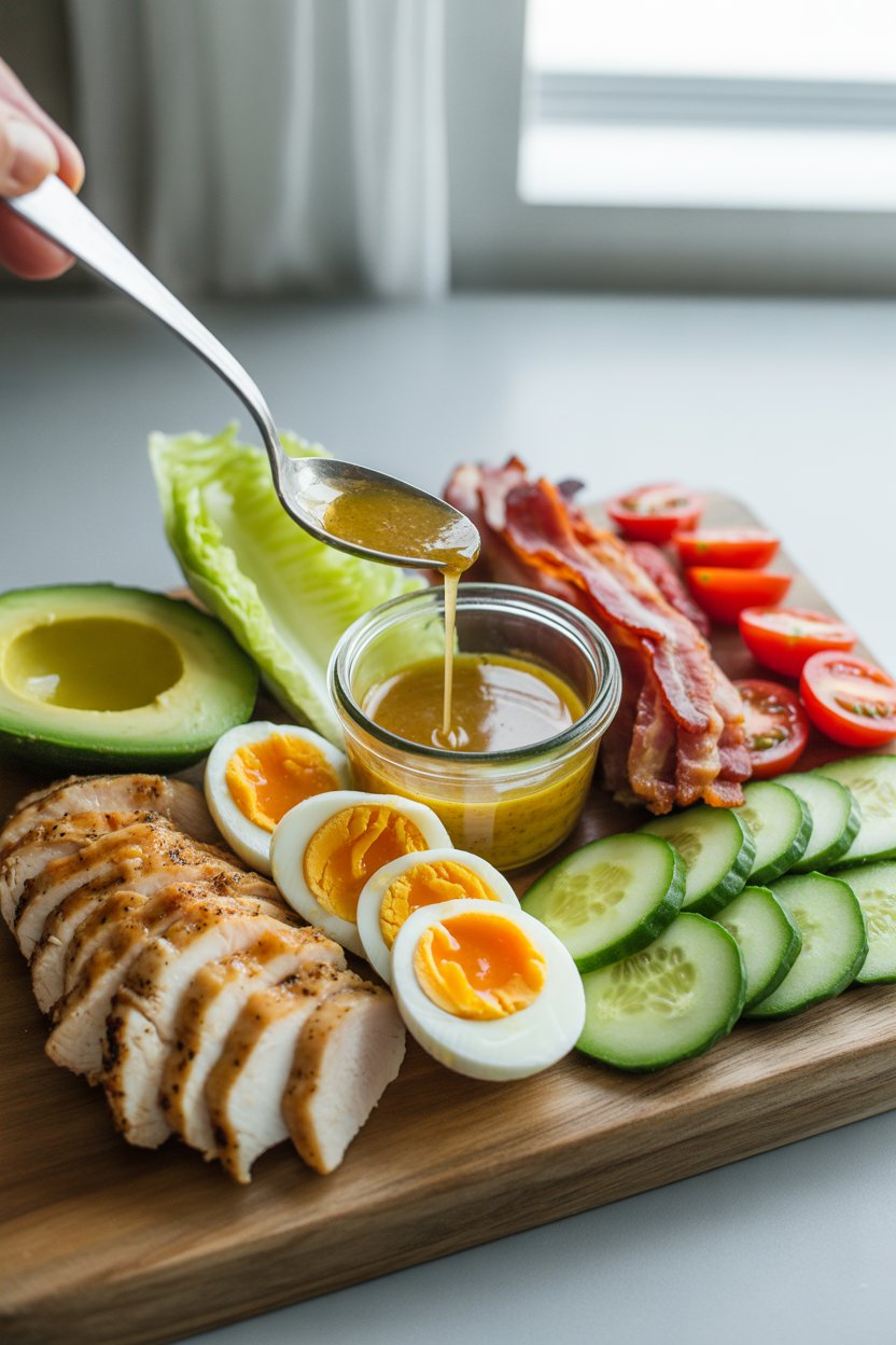 Paleo Grilled Chicken Cobb Salad 1 a photograph of a meticulously arranged oUo2JLGiQt2g6a gl7yb6Q mZI6KZYuSwKGv4lMI9 hZQ