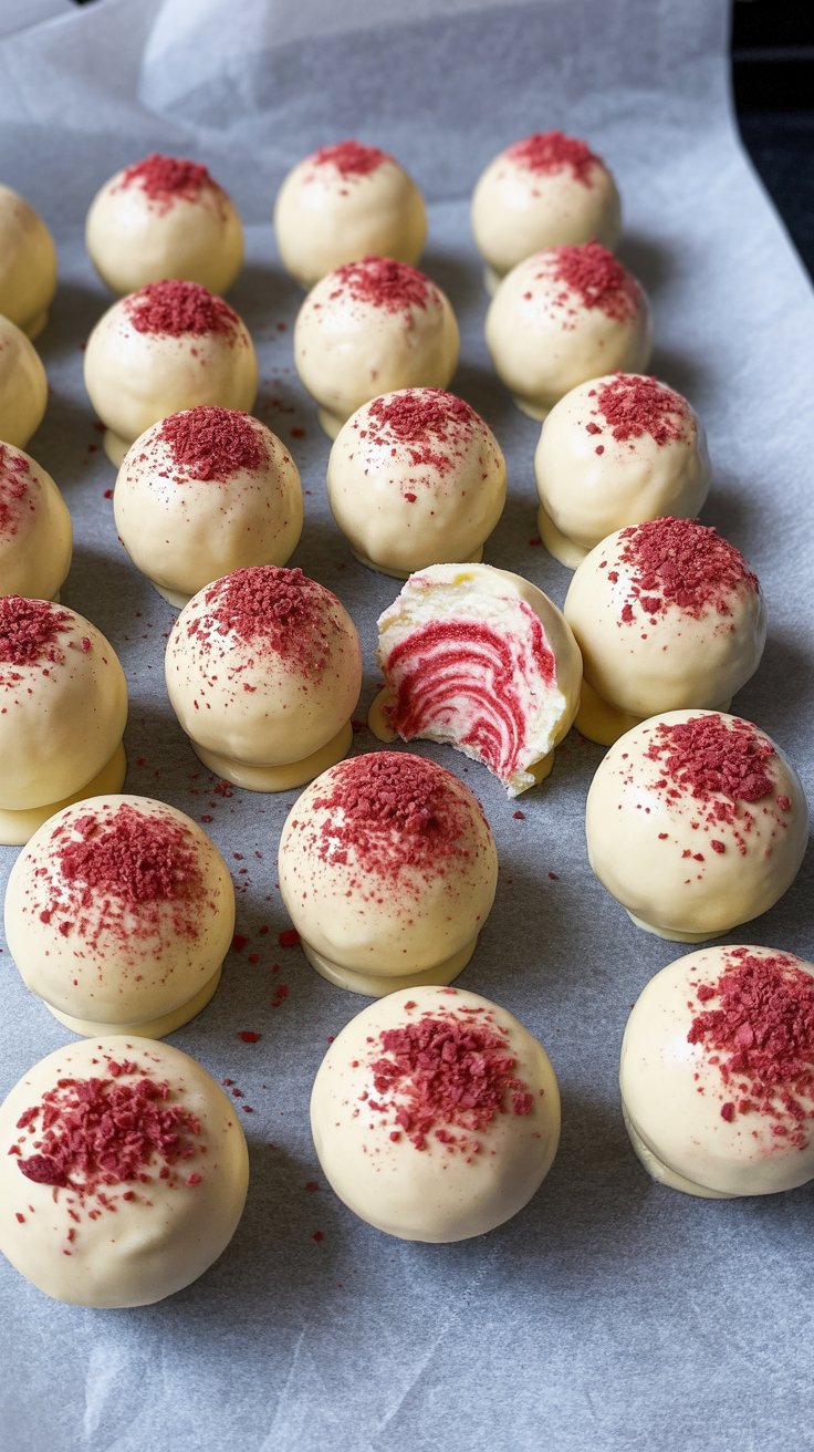 White Chocolate Raspberry Cheesecake Balls: A Decadent Dessert Recipe You’ll Love 3 a photograph of a perfectly arranged bat NTs7GtZdQfueWFDoc