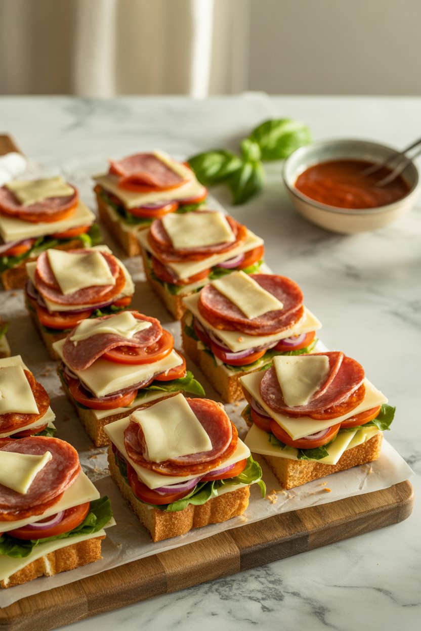 Italian Sub Squares: The Ultimate Party Food That Will Transform Your Gatherings 4 a photograph of a perfectly arranged she lVjjjA6mTeOfiwR0jJlrKQ 1OdXHT4tRcaF30QPEAtZRA 1