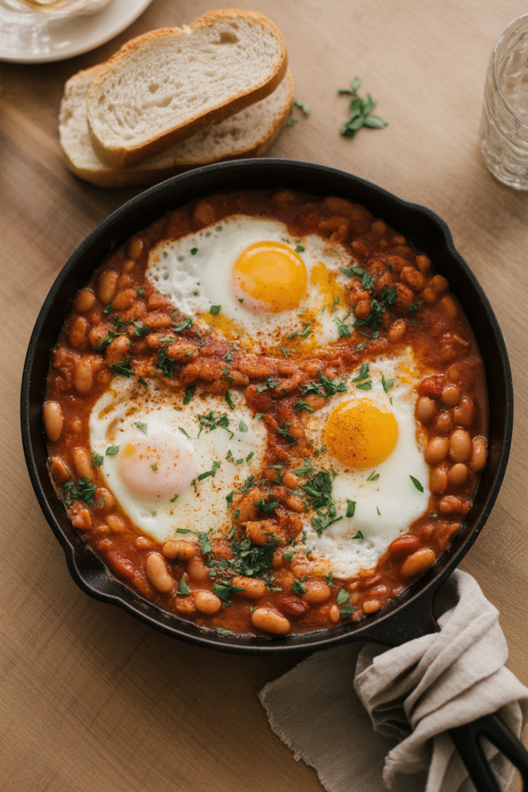 Spanish Beans & Eggs – A Rustic, Flavor-Packed Classic
