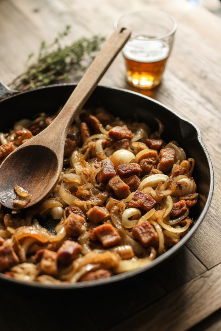Beer Glazed Onions and Salt Pork: A Bold, Flavor-Packed Side Dish
