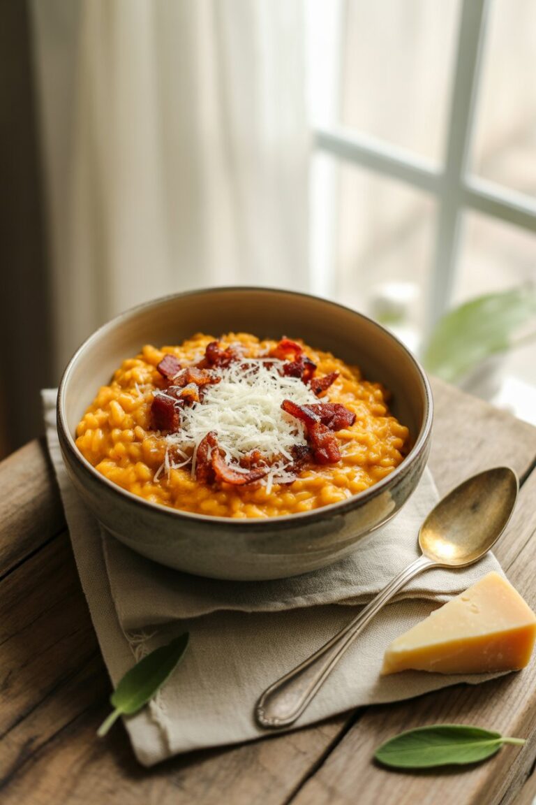 Pumpkin Risotto with Bacon & Parmesan: A Cozy Fall Favorite