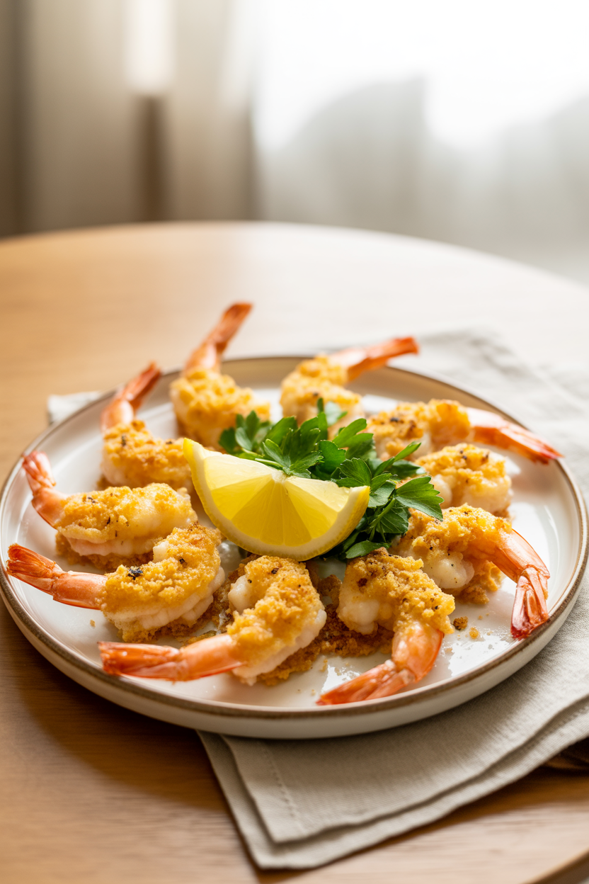 Crispy Baked Shrimp – Crunchy, Golden & Absolutely Delicious! 5 a photograph of a rustic white ceramic p y5jlSJbdSOWX8RhsGqwKig uZ2UYqHfSaqSA1jEJlskvw