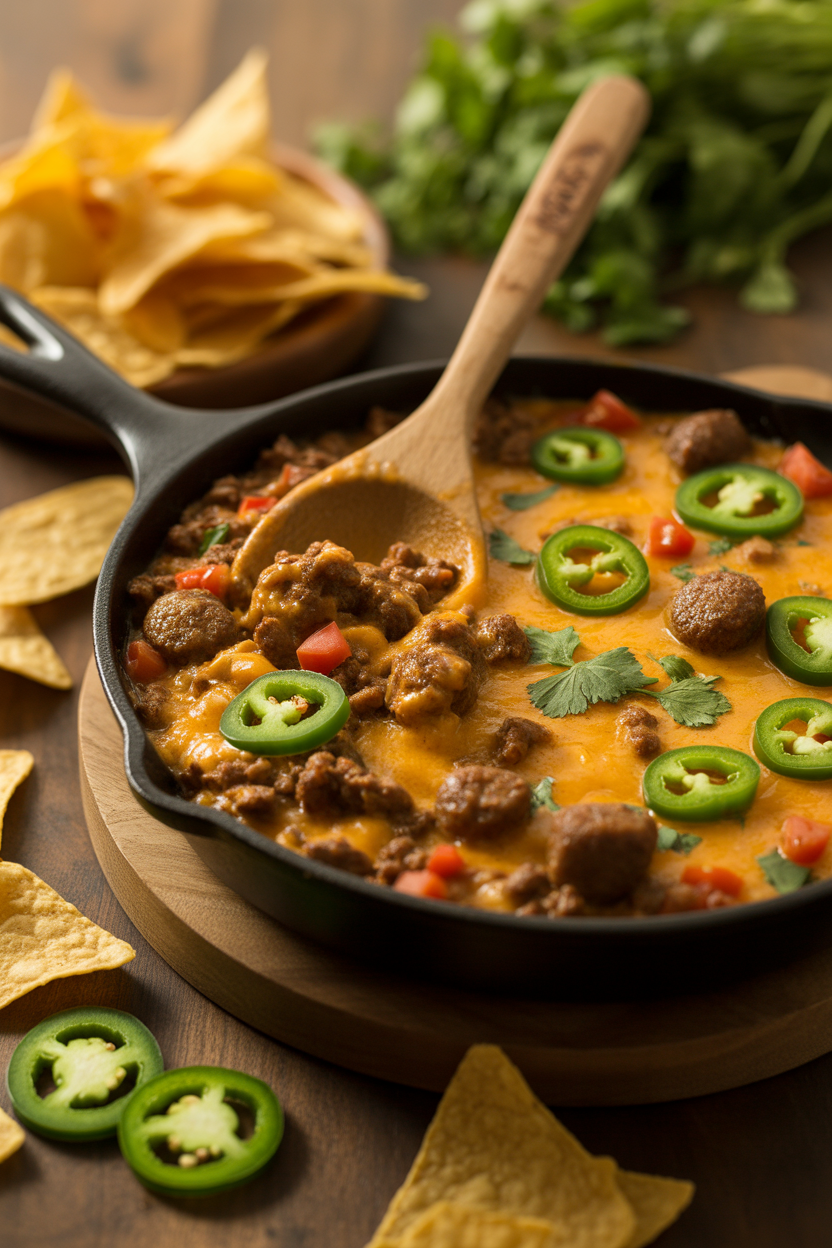 Cowboy Queso: The Ultimate Party Dip That Packs a Punch 1 a photograph of a rustic wooden table ce OmIkNGvqQ8Wlol7mAClmkA DYVoRSCaTKCLq7LbRjSYLg