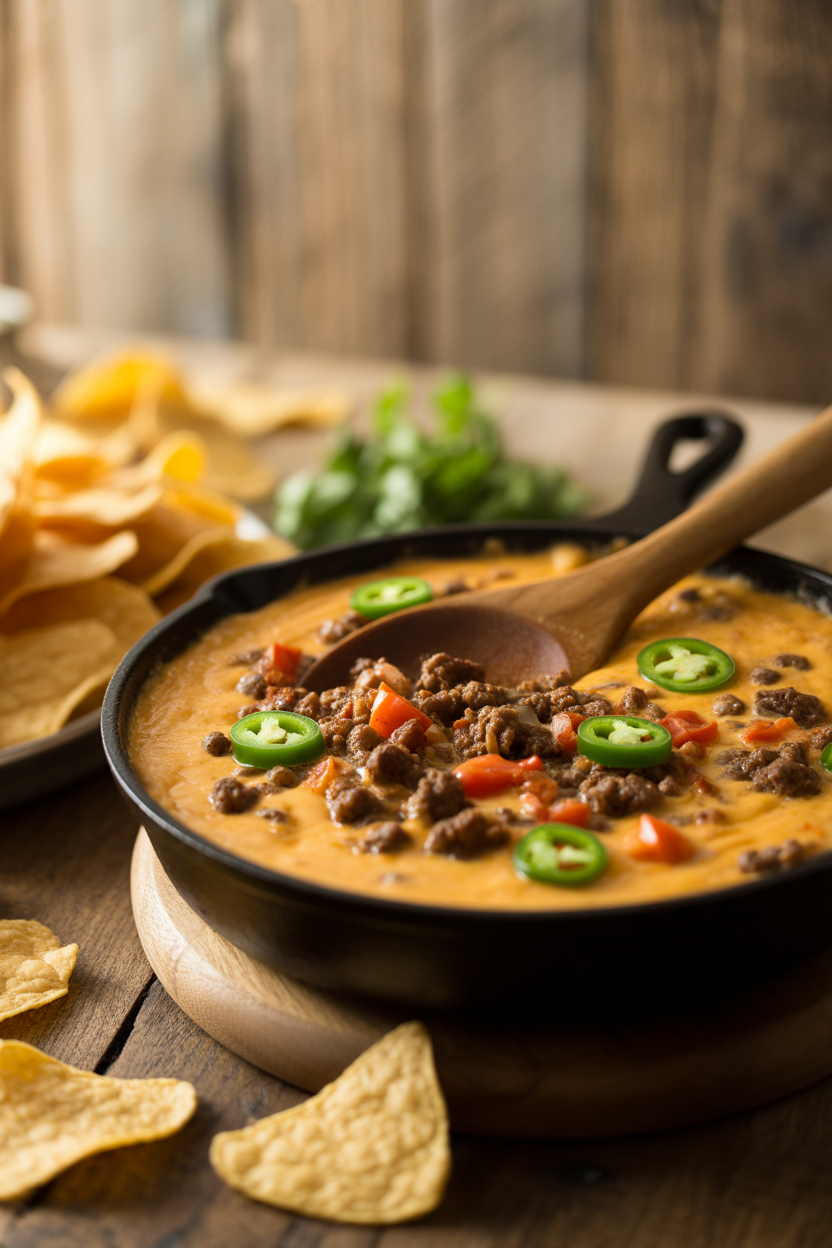 Cowboy Queso: The Ultimate Party Dip That Packs a Punch 3 a photograph of a rustic wooden table sh Di3SrgQgQAKUXRkCbD9ZTg DYVoRSCaTKCLq7LbRjSYLg