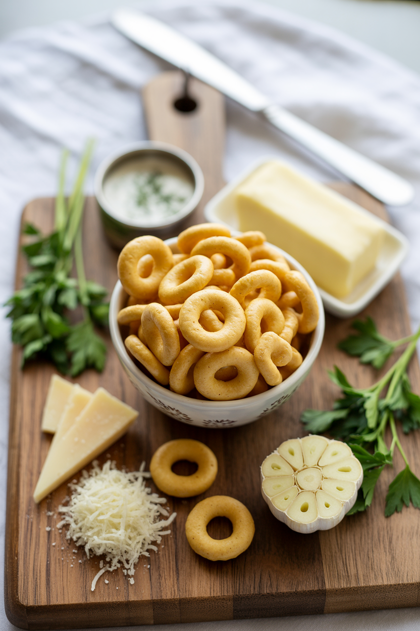 Garlic Ritz Snacks: The Irresistible Party Treat You Didn’t Know You Needed 4 a photograph of a rustic wooden table sh DqfPbNh4QUyof6e6gUC4Aw iht7lVdoRXqWb4LbF1 Cww