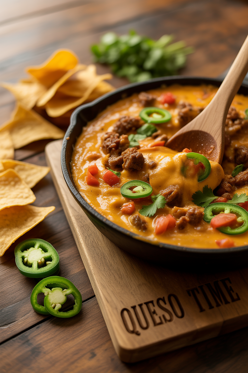 Cowboy Queso: The Ultimate Party Dip That Packs a Punch 4 a photograph of a rustic wooden table sh EbXO0Zs3TEiWWLuA0QbDgQ DYVoRSCaTKCLq7LbRjSYLg