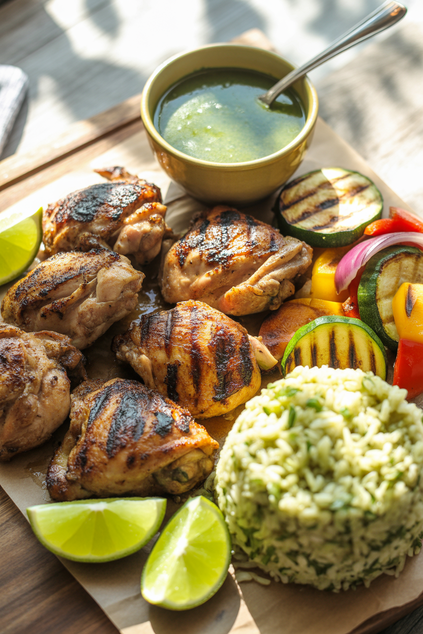 Peruvian Grilled Chicken with Creamy Green Sauce 5 a photograph of a rustic wooden table sh ja4s RmdTJ6dQLYCdTZcNw tE zt4CsRvumVmxn 3bR9g