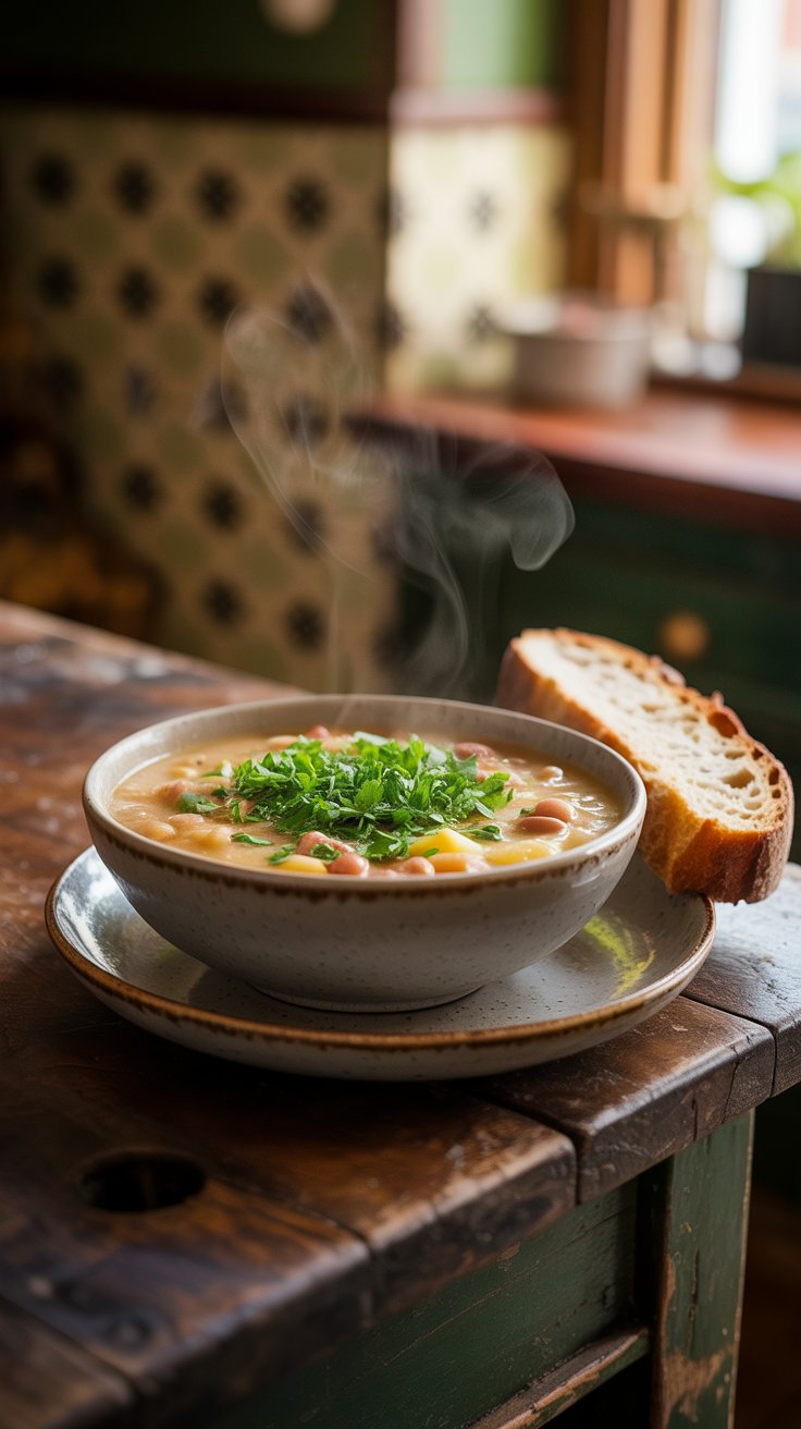 a photograph of a steaming bowl of
