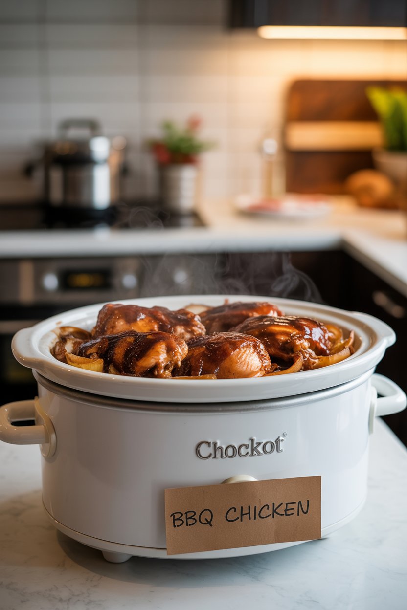 Crockpot BBQ Chicken: The Ultimate Comfort Food Made Easy 4 a photograph of mouth watering crockpot