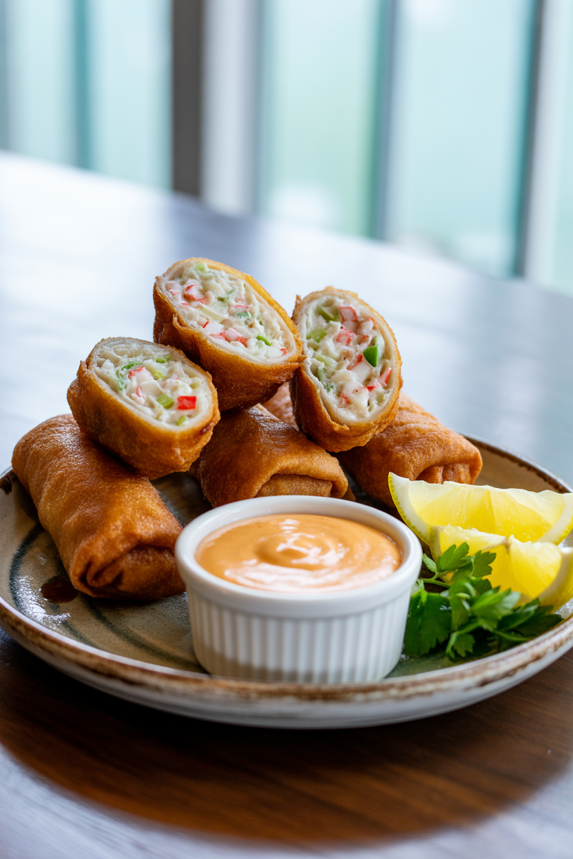 a photograph of several crispy crab