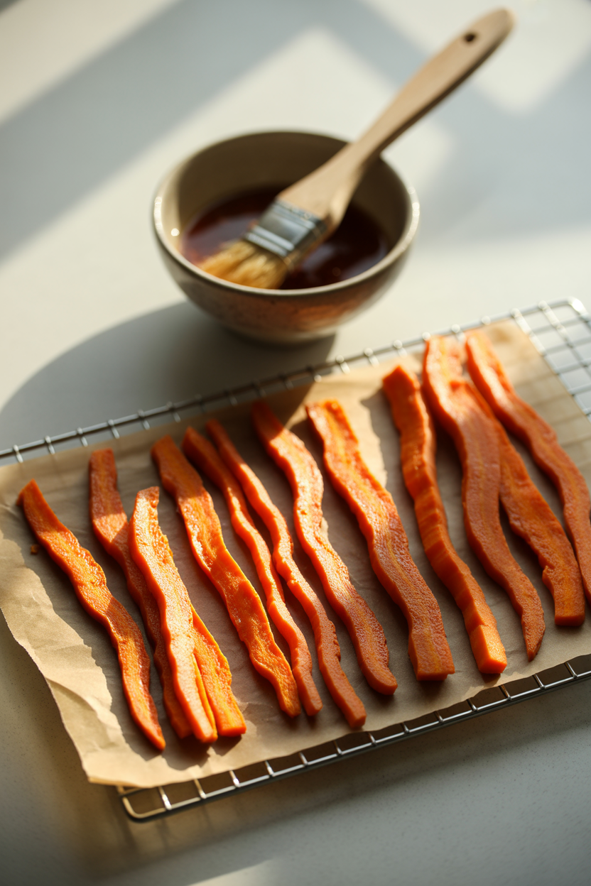 Air Fryer Carrot Bacon – Crispy, Smoky & Surprisingly Addictive 4 a photograph showcasing a close up of fr rhKJHNPKTbCjPwqUS4cZ1w 0 m17lj0SEyTP5cmCXuBeA