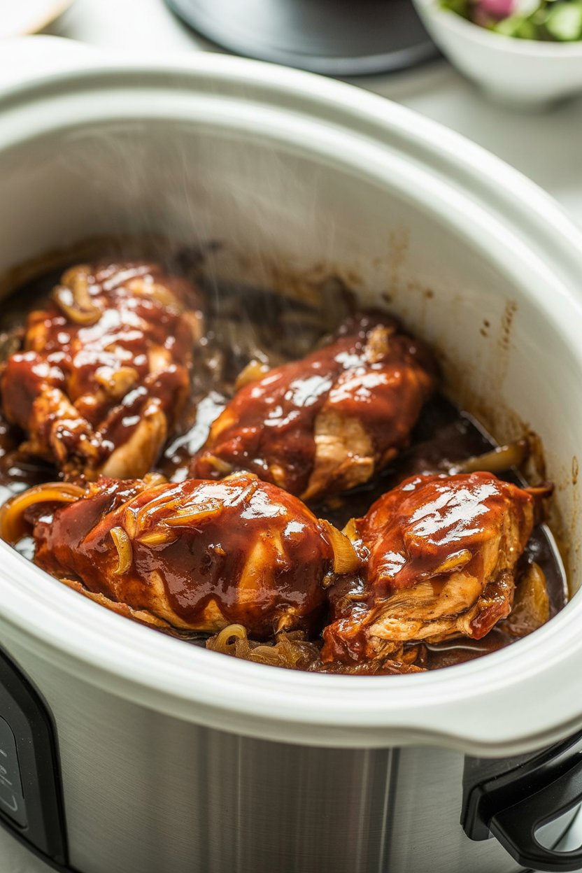 Crockpot BBQ Chicken: The Ultimate Comfort Food Made Easy 5 a photograph showcasing a mouth watering n9qCDkadQUGU8AuGDIsBmQ dwedW1VGSya2huXRp1OF Q