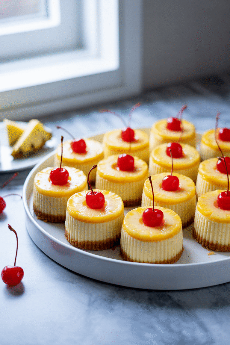 Mini Pineapple Upside-Down Cheesecakes: A Tropical Twist on Classic Dessert