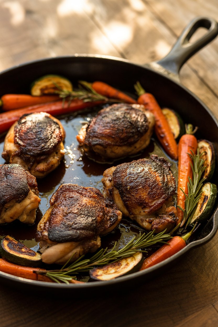 One Pan Balsamic Chicken 4 a photograph showcasing a rustic cast ir FDRbe4PnTBGNNGK7pR3wCw 9Yfnsn1HQjSeLIBT Ign6A