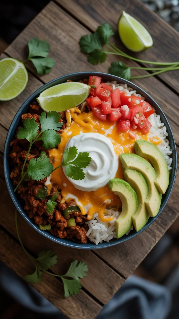 24 Simple Dinner Ideas for Busy Weeknights 4 a photograph of a vibrant taco rice