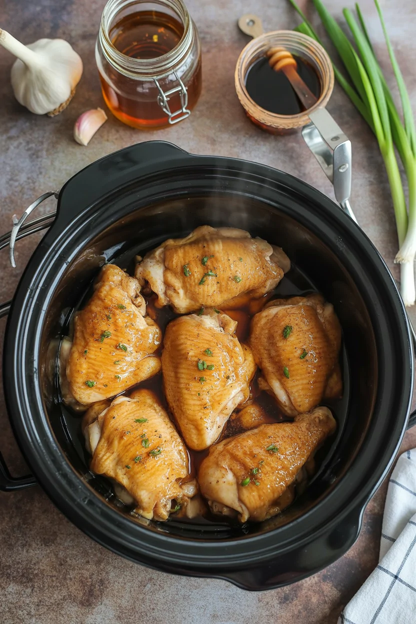 24 Simple Dinner Ideas for Busy Weeknights 25 overhead view of honey garlic chicken in jhtyFtnqTOO60vy7G3XSDw PKArbGcuRw28u38 Rzphhg.png